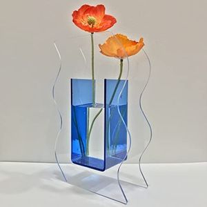 Modern Design Pink Acrylic Flower <b>Vase</b> With Premium Quality For Home Office And Hotel Decor - Product Image 4