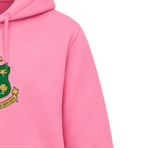 Wholesale <b>Pink</b> <b>Hoodie</b> with Classic Greek Letter Embroidery Soft Cotton Blend Fleece <b>Womens</b> Casual Hooded - Product Image 4