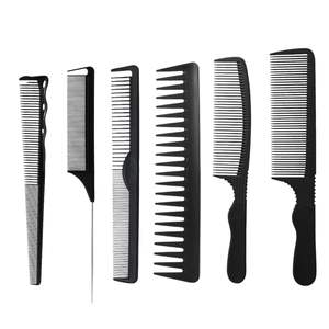 Ensemble de 6 peignes professionnels antistatiques résistants à la chaleur en plastique pour barbier, peignes de coiffure pour hommes - Product Image 2
