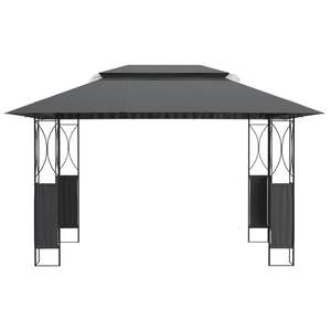 Grand gazebo en acier gris foncé, pergola résistante à l'eau, pavillon pour la vie en plein air - Product Image 3