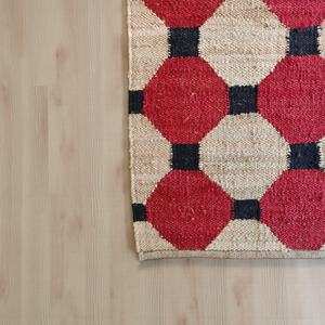 พรมปูพื้นทำมือสไตล์โมเดิร์นลายเรขาคณิตจากเส้นใยปอกระเจา |   พรมทอมือรักษ์โลกสำหรับห้องนั่งเล่นและตกแต่งบ้าน - Product Image 3