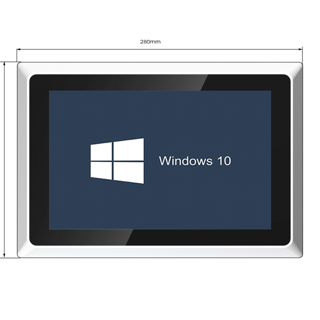 10.1 Inch Capacitive Touch Screen Fanless Quad Core IP65 HD Port Windows 10 Linux Embedded Wall Mount Rugged Industrial Panel PC