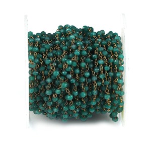 Natural Green Onyx Hydro Faceted Rondelle <b>Rosary</b> Chain With Silver Plating Gemstone Chain For Jewelry Making Wholesale Bulk - Product Image 3