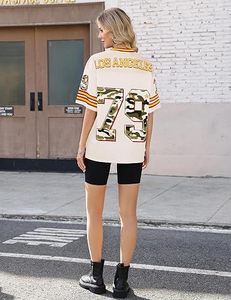 Unisex Oversized Streetwear Graphic T Shirt Vintage Number Print V Neck Short Sleeve Football <b>Y2K</b> <b>Top</b> 100% Polyester - Product Image 5