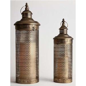 โคมไฟโบราณทรงกลมสไตล์วินเทจที่ใส่เทียนทีไลท์โลหะชุดโคมไฟสไตล์บ้านไร่ตกแต่งคริสต์มาส2ชิ้น - Product Image 1