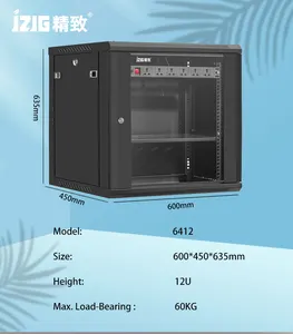 Wholesale Price 12U Wall Mount Network Cabinet 19 Inch Rack For Home Use