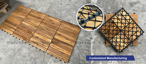 Tarima de Exterior de Madera y Plástico Compuesto, Cuadrada, de 300x300 mm, Moderna, Impermeable, Antideslizante, Ignífuga, Ecológica, con Sistema de Bloqueo Doble - Product Image 5