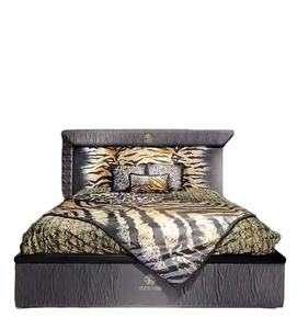 Set di Mobili per Camera da <span class=keywords><strong>Letto</strong></span> in Vera Pelle di Lusso con Stampa Leopardata, <span class=keywords><strong>Letto</strong></span> <span class=keywords><strong>Matrimoniale</strong></span> con Testiera e Struttura per Ville e Matrimoni - Product Image 2