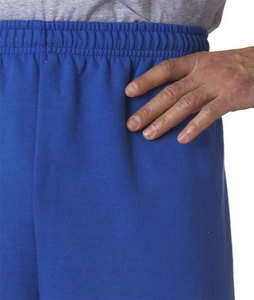 Men's Blue Cotton Sweatpants <b>Elastic</b> <b>Waist</b> Casual Joggers Side Pockets Breathable Lightweight Woven Eco-Friendly Autumn Wear - Product Image 2