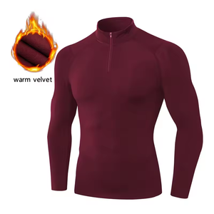 Vêtement de sport léger en velours pour le basketball et le football, haut de compression thermique long, coupe-vent, pour l'entraînement hivernal - Product Image 2