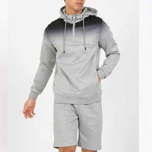 Men Hoodie Shorts Set Unisex Casual Winter Sportswear Loose Fit Breathable Streetwear Fleece 100% Cotton Custom Logo Custom - Product Image 4