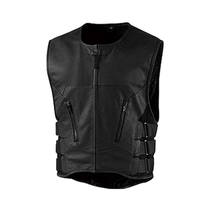 Chaleco de cuero para motocicleta, Chaleco de cuero para motocicleta personalizado para hombre, ropa de motorista duradera, equipo de protección para ropa de carreras de automóviles - Product Image 1