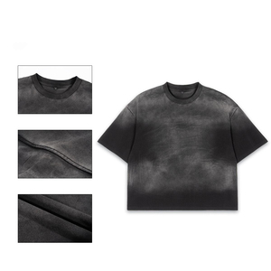 Camiseta para Hombre 2026 con Logotipo Personalizado, Último Diseño, 100% Algodón, Estilo Vintage, Color Personalizado con Efecto Desgastado por el Sol, Venta al Por Mayor - Product Image 4