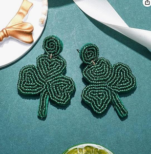 Wholesale Saint Patricks Pop Up Hat Beaded <b>Earrings</b> High Fashion Women's Seed Bead Embroidery Drop <b>Earrings</b> Multi-Color - Product Image 5
