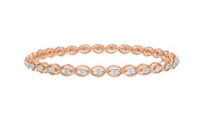 Par de Brazaletes con Eslabones Infinitos y Diamantes Marquise Cultivados en Laboratorio en Oro Rosa - Product Image 3