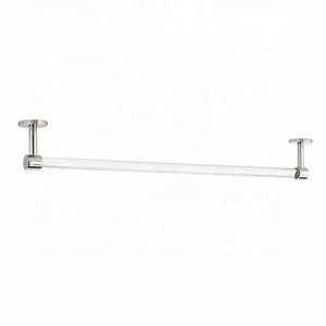 Rail de penderie moderne en laiton à fixation au plafond, détachable, avec amortisseur simple, tringle à vêtements, nickel poli, quincaillerie de mobilier - Product Image 2