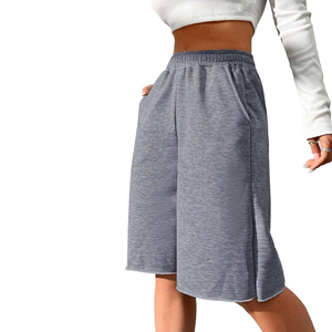 Shorts Bermuda a Cuadros Grises para Mujer, Tejido Elástico, Corte Ajustado, Estilo Casual, con Bolsillos, Transpirables, de Poliéster/Nailon - Product Image 4