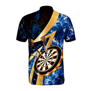 Polo zippé pour homme, motif flamme multicolore imprimé, personnalisable avec nom et nom d'équipe, tendance été - Product Image 1