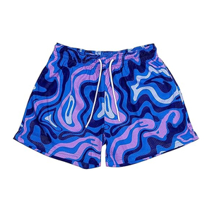 Shorts en mesh surdimensionnés pour hommes, personnalisables, très demandés, style streetwear, pour le basketball et la gym, séchage rapide, été. - Product Image 1