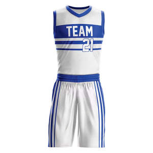 Maillot de basket-ball personnalisé blanc, orange et bleu roi 2026 – Kit d'équipe 2025 entièrement sublimé – Tenue de sport professionnelle - Product Image 1