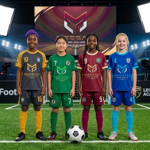 <b>Girls</b> Soccer Jersey <b>Kit</b> Short Sleeve Crew Neck Sublimated Print Breathable Polyester All Seasons Children <b>Football</b> Uniform - Product Image 1