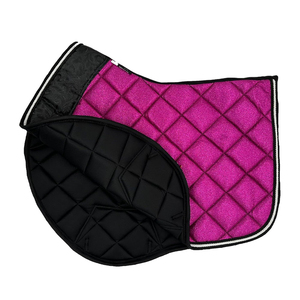 Ensemble de tapis de selle personnalisables roses brillants de qualité supérieure pour le dressage et le saut d'obstacles, avec doublure en tissu confortable – Fournitures d'équitation - Product Image 4