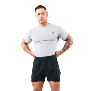 Camiseta Deportiva de Compresión Cromada para Hombre, Manga Corta, Ajuste Premium, Ropa Deportiva, Camiseta de Gimnasio, Venta al Por Mayor, Ropa Deportiva Activa - Product Image 4