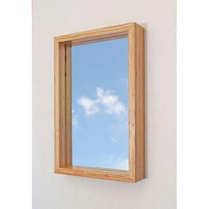 Miroir mural en bois artisanal écologique, décoration élégante pour l'entrée - Product Image 1