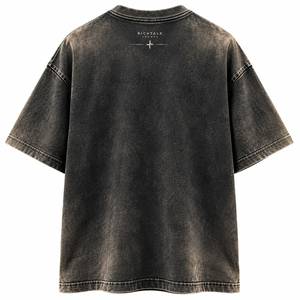 T-shirt en coton surdimensionné pour homme, style vintage streetwear, manches courtes, col rond, avec impression photo du logo sur le devant, design personnalisable - Product Image 2