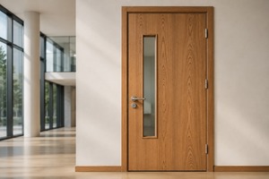Puerta de Entrada Moderna de Madera con Protección Contra Incendios, Ideal para Villas de Lujo y Proyectos Residenciales, Disponible para Suministro Mundial - Product Image 3