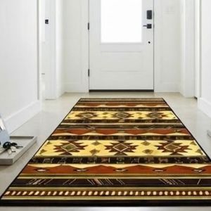 Tapis de couloir rectangulaire à poils plats, style géométrique sud-ouest, dernier cri, pour entrée et couloir - Product Image 1