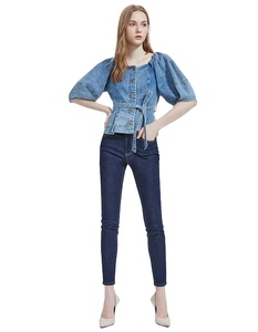 Top vaquero con pedrería para mujer, transpirable, ecológico, económico, de diseño personalizado y tallas grandes, entre los más vendidos. - Product Image 4