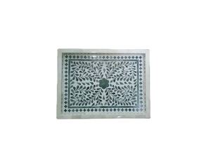 Plateau en os vert fait main avec incrustations : motif floral par PERFECT ENTERPRISES - Product Image 2