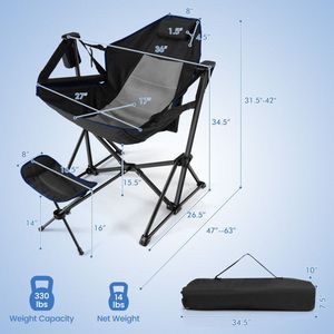 Retractable Footrest <b>Hammock</b> Camping Chair with Carrying Bag - Product Image 2