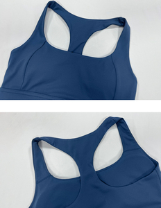 Soutien-gorge de sport sans armatures pour femme, respirant, dos en U, couleur unie, style crop top sportif - Product Image 2