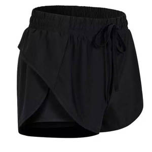 Shorts Deportivos para Mujer en Verde Salvia con Dobladillo Asimétrico y Cintura con Cordón Ajustable - Product Image 2