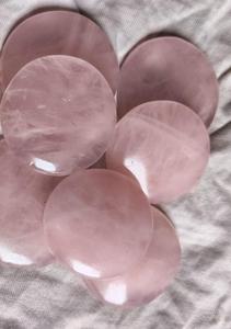 RUHAN <b>GEMS</b> Natural Rose Quartz Round Crystal Bowl Hand Polished Bright Pink Gemstone <b>Fire</b> Effect Decorative Healing Color Play - Product Image 5