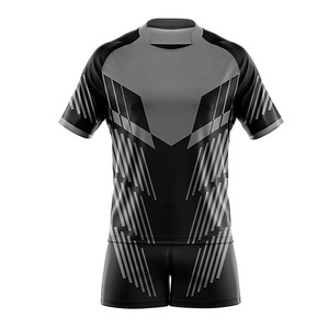 Conjunto de Camiseta de Rugby Sublimada Personalizada para Hombre, Manga Corta, Estampado Geométrico, Absorbe la Humedad, Ajuste Atlético, Uniforme para Todas las Temporadas - Product Image 1
