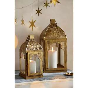 Antique Lanterns <b>Tealight</b> Candle <b>Holder</b> <b>Hanging</b> Lanterns Set of 2 For Ramadan Eid Home Decoration Accessories - Product Image 5