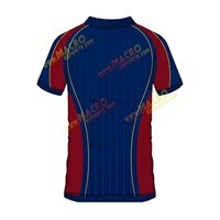 Kain Twill Bernapas Berkualitas Tinggi Tanpa Kancing, Cetak Transfer Panas, Kaos Lengan Pendek Pria untuk Jersey Sepak Bola, Kaos Custom
