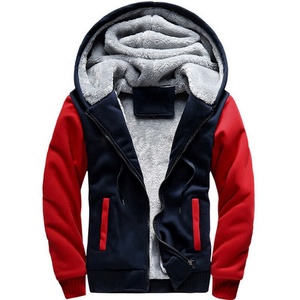 Mens Warm <b>Thick</b> Fur Coat <b>Fleece</b> Lined <b>Jacket</b> Hoodie Winter Zip Up Outerwear Tops - Product Image 1