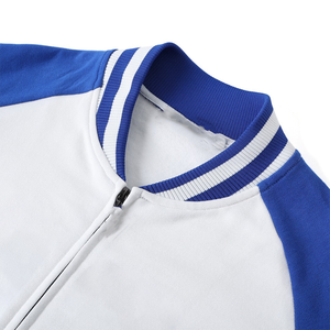 Premium Zeta Two Tone White Blue Varsity Fleece Jacket Women Chenille Number Embroidery Greek Sorority School &University Style - Product Image 3
