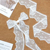 Ruban élastique festonné en dentelle florale extensible en gros pour lingerie, confection de vêtements, nœuds pour cheveux, bricolage et décoration artisanale