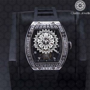 Charm Jewells Men's Luxury Stainless Steel Tonneau <b>Mechanical</b> <b>Watch</b> 43mm Rubber Band Sapphire Crystal Luminous Buckle - Product Image 3