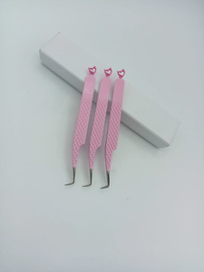 Pince à cils en acier inoxydable rose pour extensions de cils, outil professionnel pour extensions de cils - Product Image 2