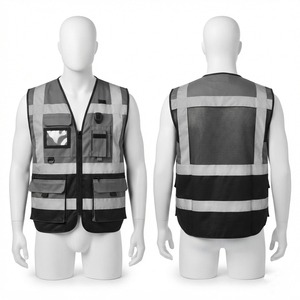 Chaleco de Seguridad Premium, Tela de Poliéster de 120 GSM, Cinta Reflectante Amarilla de Alta Visibilidad, Bolsillos Utilitarios, Logotipo Personalizado, Talla Grande, Certificado CE - Product Image 6