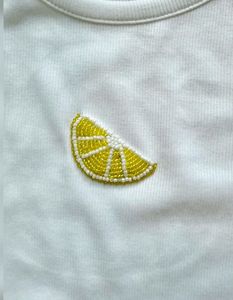 Sample Making T-shirt Beaded Embroidered for Women Double-Sided Movable Bead Handmade Fashion Most Quality Women Gift T Shirt - Product Image 6