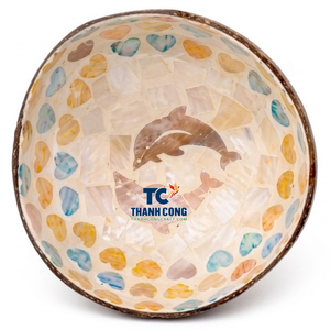 <b>Cheap</b> Mother of Pearl COCONUT BOWL Vietnam Supplier Low MOQ Shell Inlay Bowl Souvenir <b>Gift</b> Wholesale Factory Direct Offer - Product Image 1