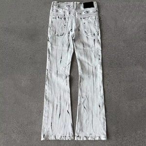Pantalones Vaqueros Personalizados de Cintura Alta, Estilo Vintage, Desgastados, 100% Algodón, Estilo Urbano, con Bolsillos Convertibles, Estilo Cargo, Lavado Desgastado, para Hombre - Product Image 4