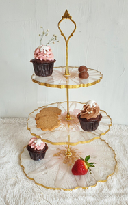 Handmade Resin <b>Cake</b> <b>Stand</b> Pedestal Round Custom Wedding <b>Cake</b> <b>Stand</b> <b>3</b> <b>Tier</b> <b>Cake</b> <b>Stand</b> Custom Centre Piece - Product Image 3